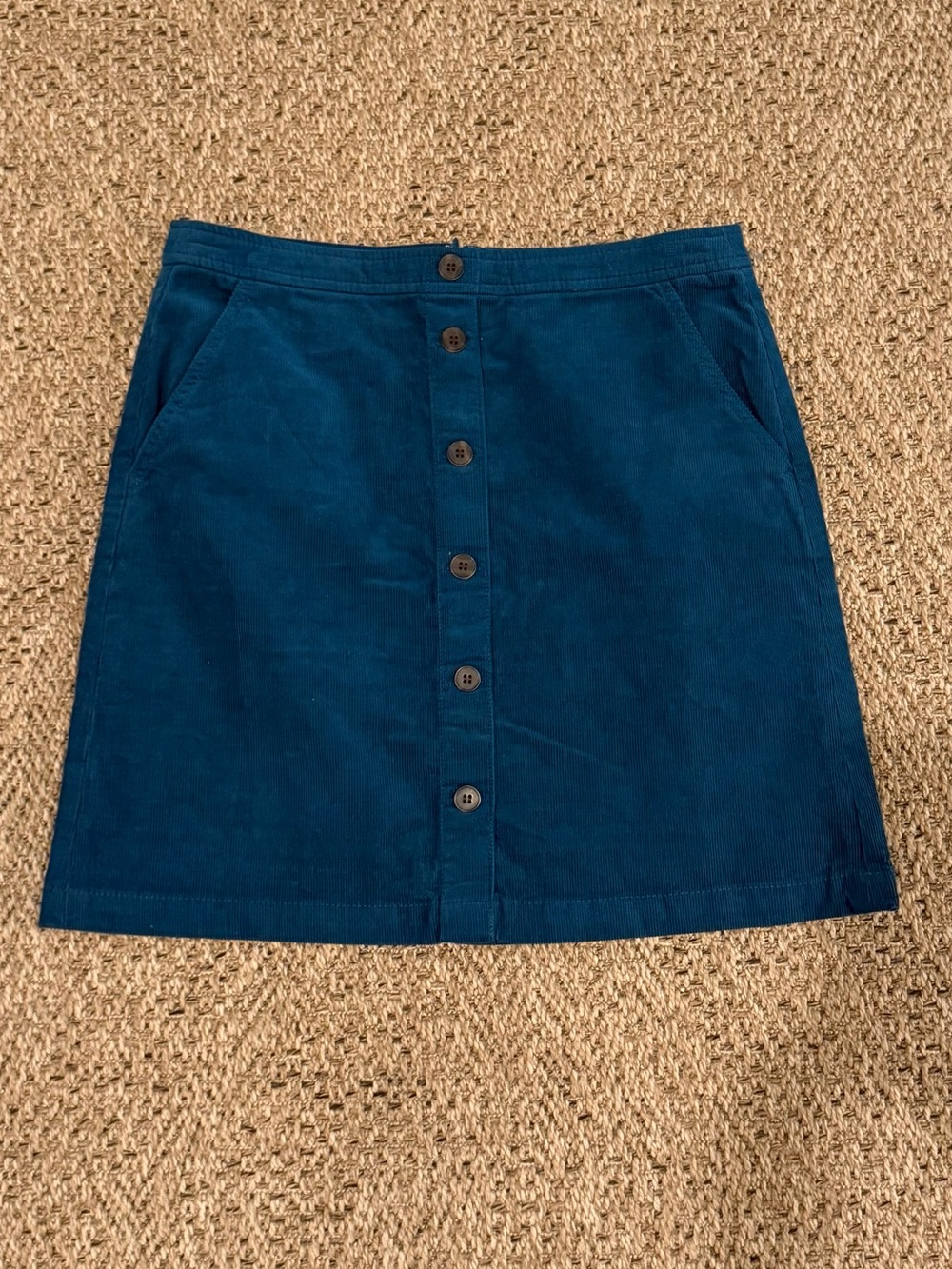 J. Crew Teal Button-Front Mini Skirt
